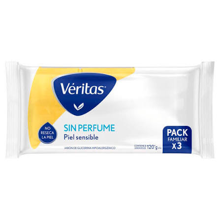 Jabon de glicerina Veritas Piel Sensible 120gr x3u