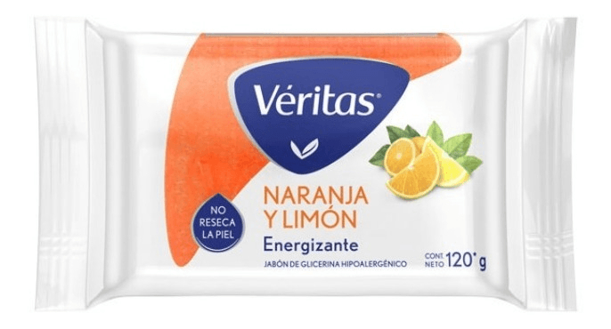 Jabon de glicerina Veritas Naranja y Limon 120gr