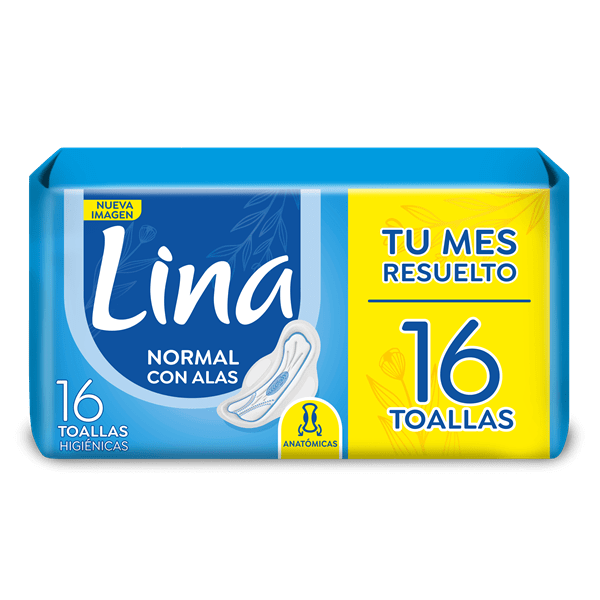 Toallas Lina Normales Con Alas x16