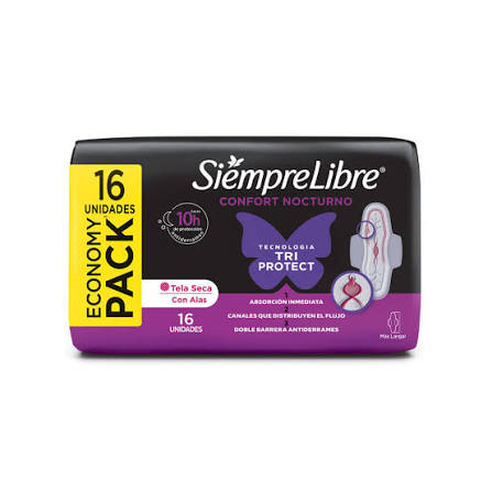 Toallas Siempre Libre Confort Nocturno Seca x16