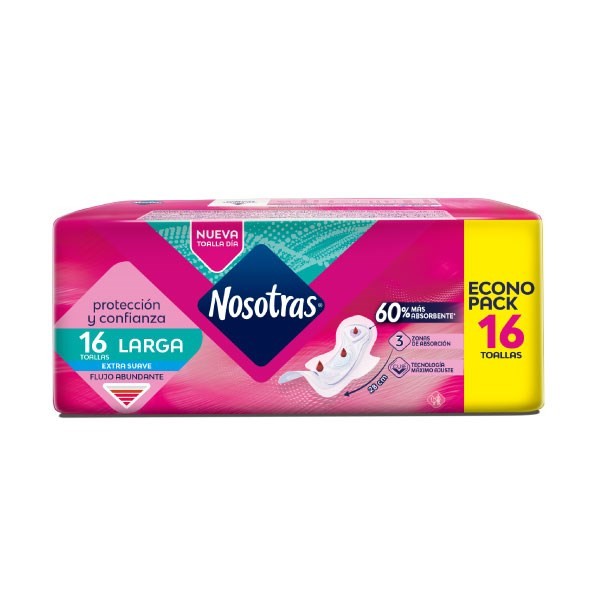 Toalla Nosotras Largas Extra Suave x16